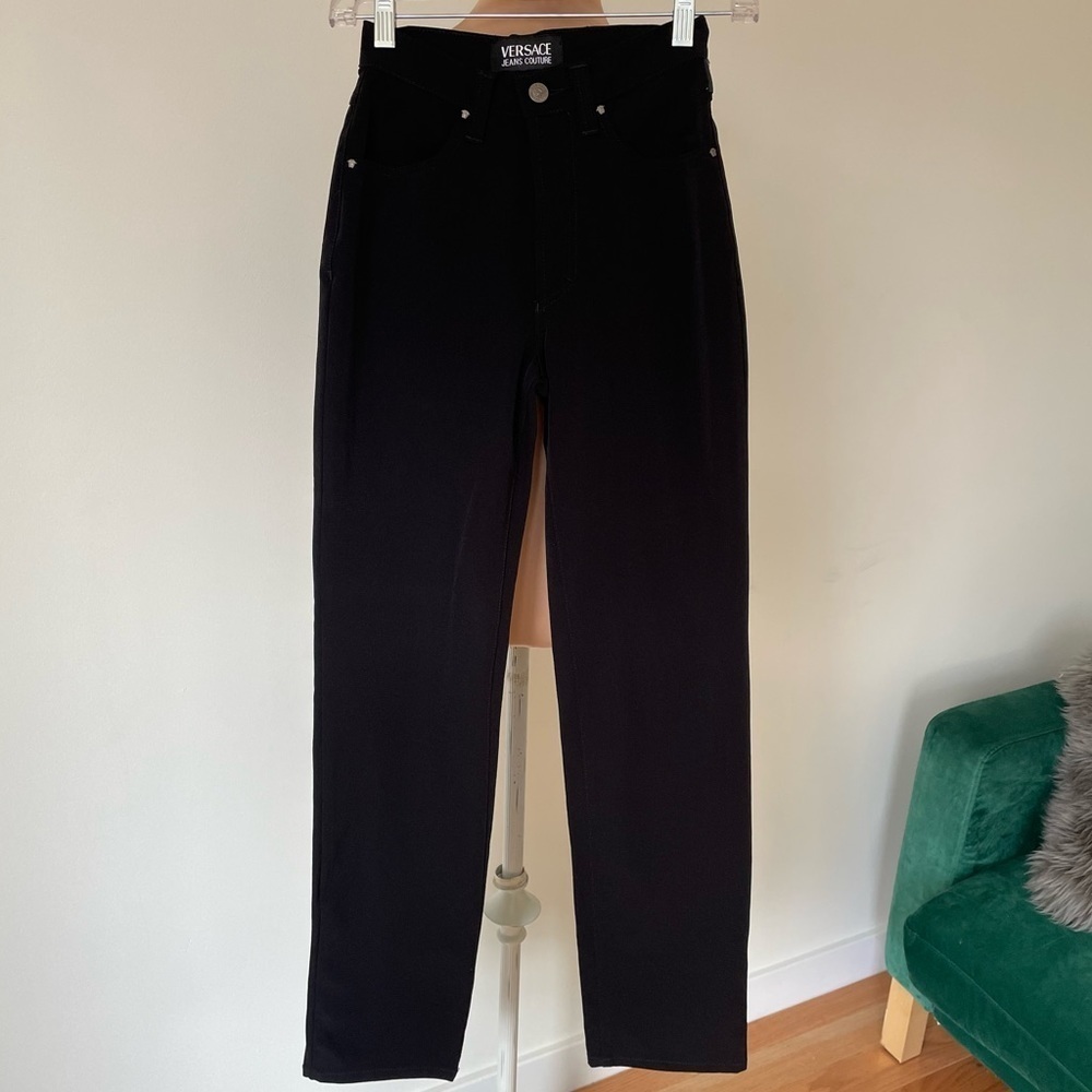 Versace Black Straight Leg Pants